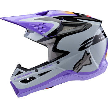 ALPINESTARS Youth SM3 Helmet - Jettson - Glosss Black/Gray/Purple - Small 8303226-9277-YS