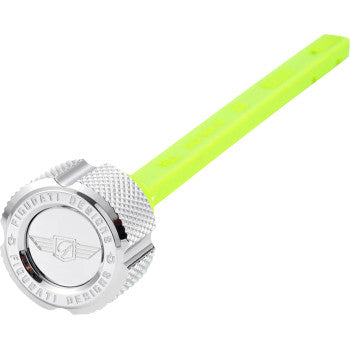 FIGURATI DESIGNS Magnetic Oil Dipstick - Knurled - Silver - Indian FD01-MAGDSTS-KN-SS