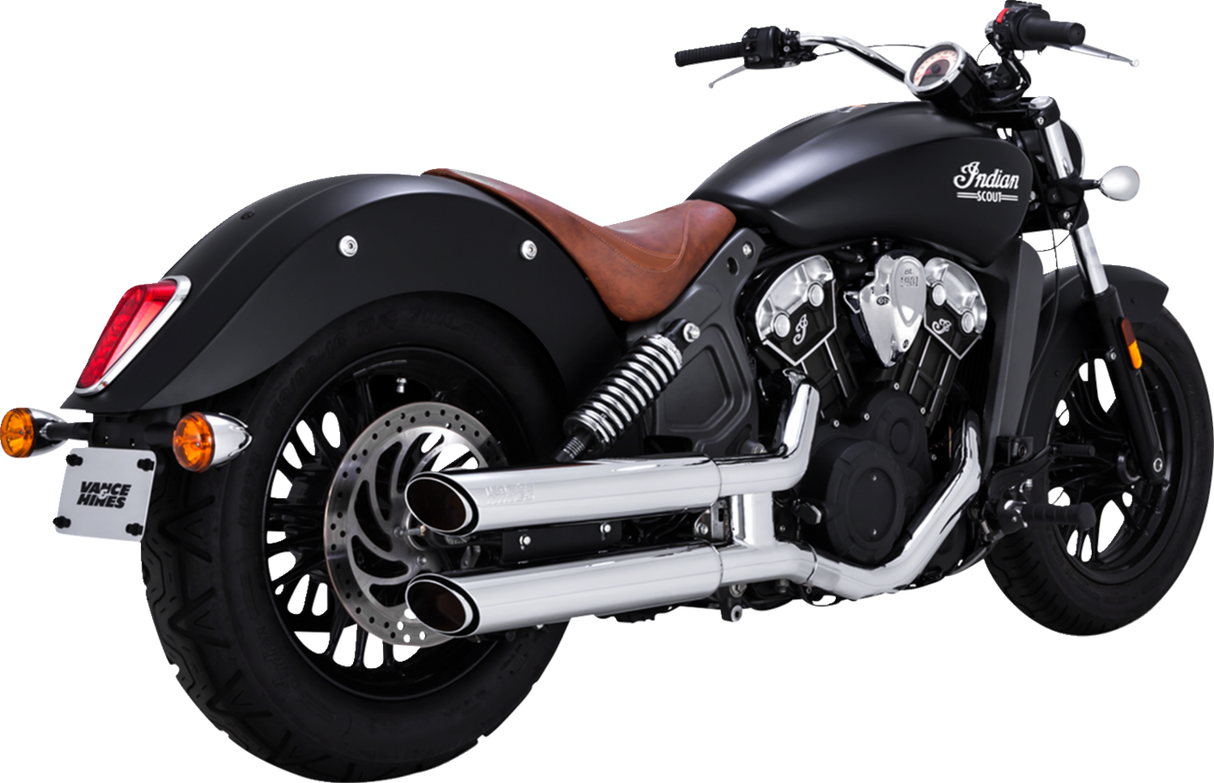 VANCE & HINES 3" Twin Slash Slip-On Mufflers - Chrome Indian Scout 2015-2022 18323 1801-1528