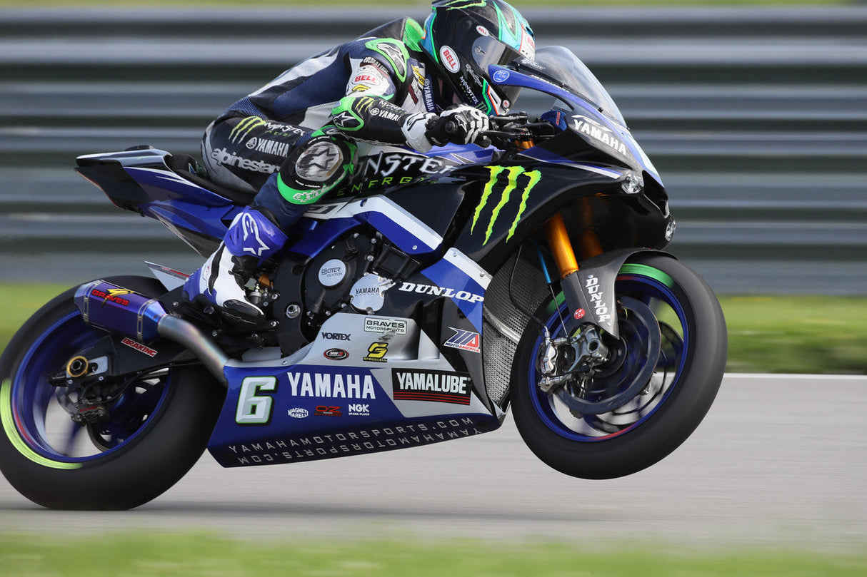 Graves Motorsports Superbike Full Titanium Exhaust System - Electrick Blue Silencer R1 2015-2023 Exy-20r1-Sbkb