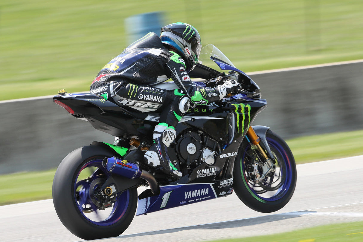 Graves Motorsports Superbike Full Titanium Exhaust System - Electrick Blue Silencer R1 2015-2023 Exy-20r1-Sbkb