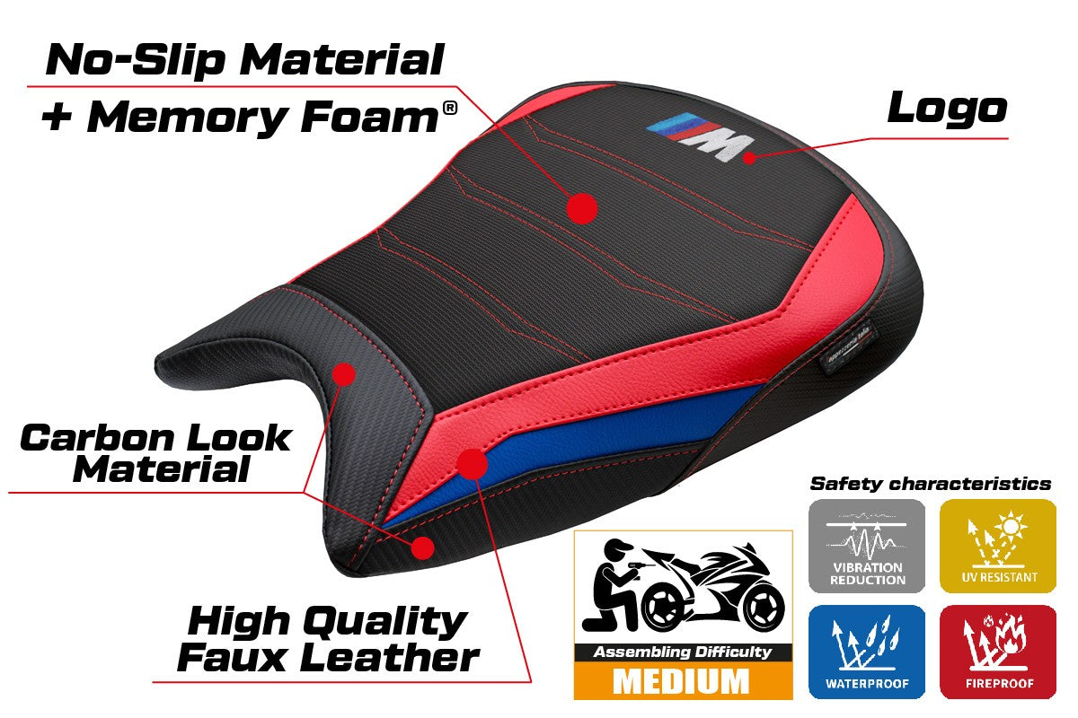 Tappezzeria Italia BMW M1000RR 2023-2025 Seat Cover Comfort Blue Red Black