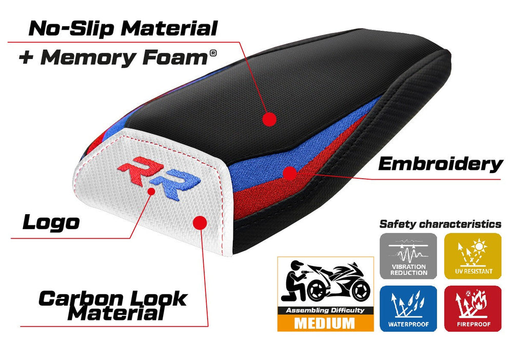 Tappezzeria Italia BMW M1000RR 2023-2025 Seat Cover Comfort Red Blue White Black