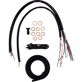 LA CHOPPERS Handlebar Cable/Brake Line Kit - Complete - 15" - 17" Handlebars - Midnight Glide 2023-2024 LA-8059KT2-16M