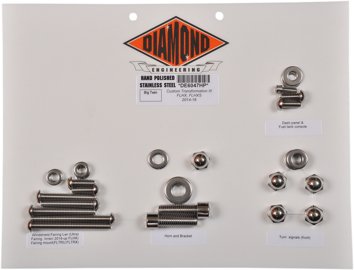 DIAMOND ENGINEERING Bolt Kit - Transformation - OE - Touring DE6047HP