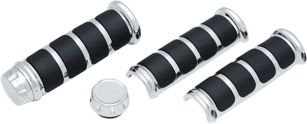KURYAKYN Grips - ISO® - Three-Piece - Chrome 6780