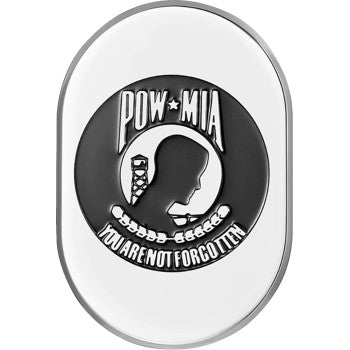 FIGURATI DESIGNS Antenna Cover - Right Rear Fender - POW-MIA -Chrome FD50-AC-SS-RT