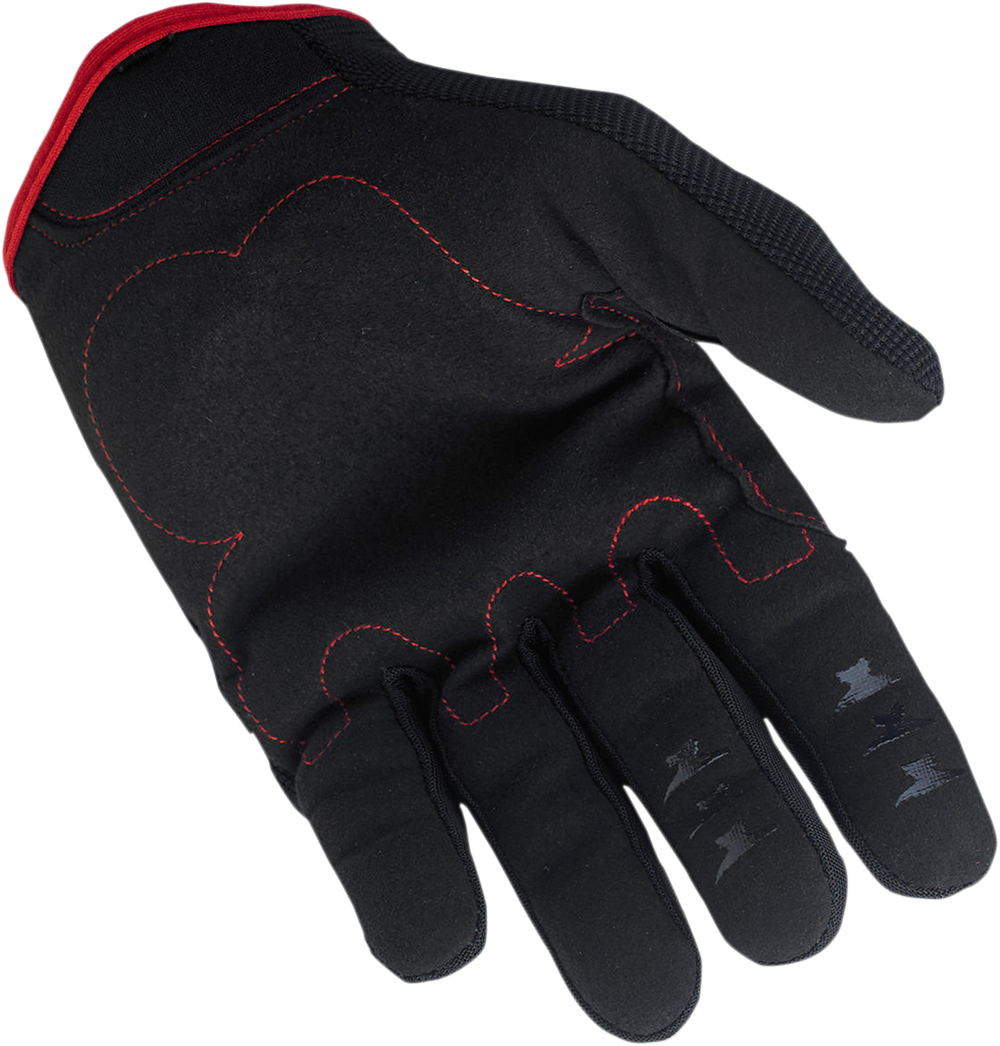 BILTWELL Moto Gloves - Black/Red - Large 1501-0108-004