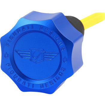 FIGURATI DESIGNS Performance Magnetic Oil Dipstick - Knurled - Blue - '07-'16 Touring/Trike FDP01-TCSM-B