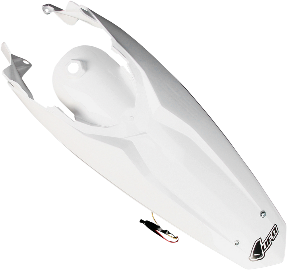 UFO Enduro Rear Fender - with Light - '98 - '19 KTM White KT04027-047