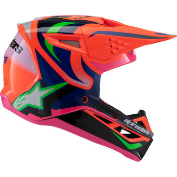 ALPINESTARS Youth SM3 Helmet - Deegan - Gloss Orange Fluo/Purple/Pink Fluo - Medium 8301425-433-YM