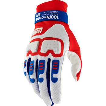 100% Langdale Gloves - Red/White/Blue - Small 10029-00006
