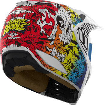 ICON Elsinore™ Helmet - Doodle 3 - White - Large 0104-3440