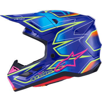 ALPINESTARS SM7 Helmet - Cast - Gloss/Blue/Pink/Yellow Fluo - Medium 8302626-7254-M