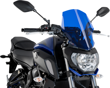 PUIG HI-TECH PARTS Naked Touring Windscreen - Blue - Yamaha 9667A