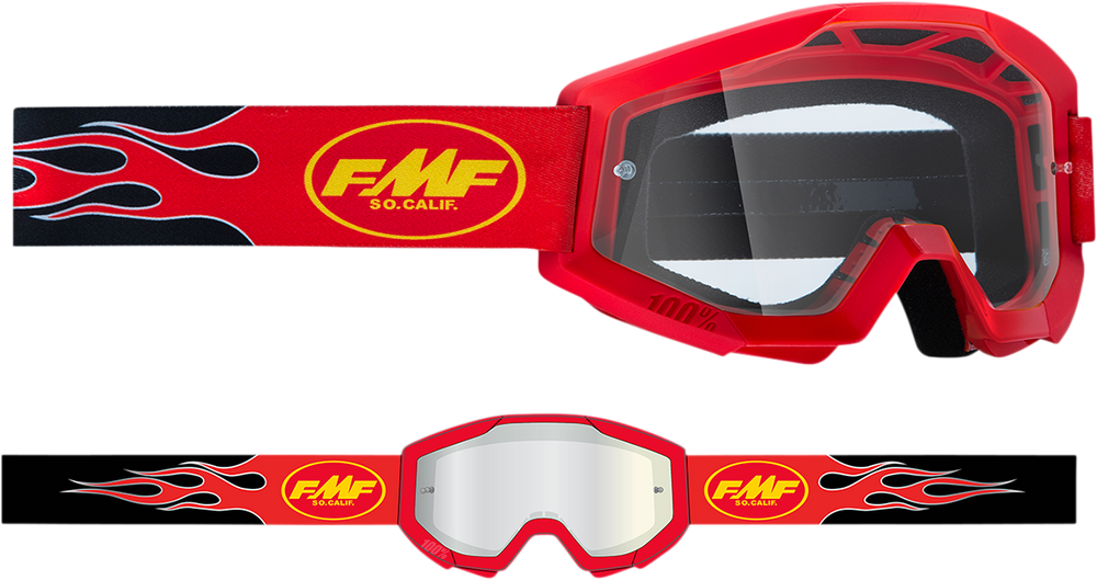 FMF PowerCore Goggles - Flame - Red - Clear F-50050-00008 2601-3004