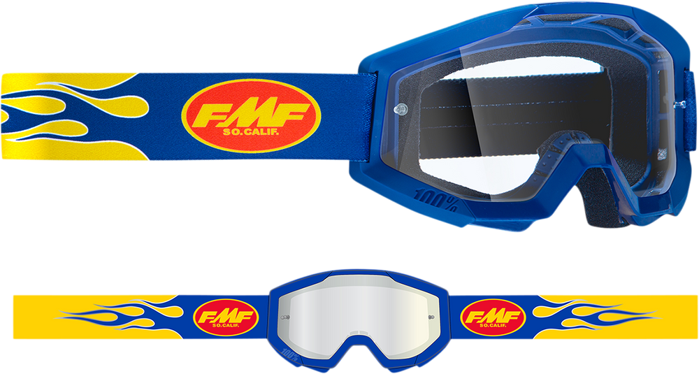 FMF PowerCore Goggles - Flame - Navy - Clear F-50050-00007 2601-3003