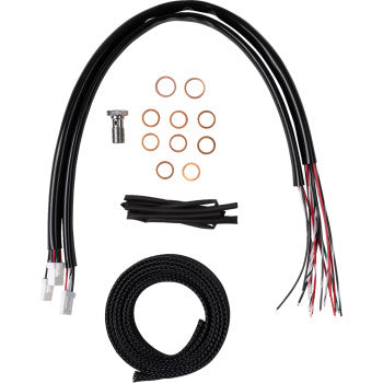 LA CHOPPERS Handlebar Cable/Brake Line Kit - Complete - 18" - 20" Handlebars - Stainles LA-8059KT2-19