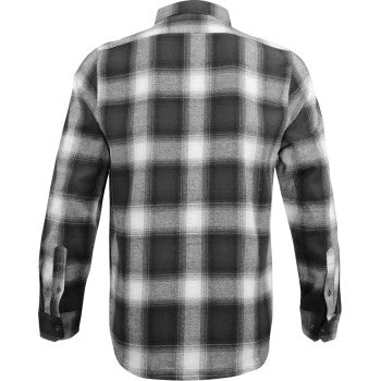 THROTTLE THREADS Drag Specialties Flannel 25 Shirt - Black/Gray - 4XL DRG33ST61GY4R