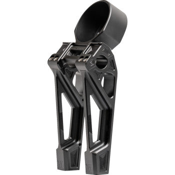 KODLIN USA Risers - Fastback - Includes Clamp & Gauge Bracket - 8" - Black Softail Low Rider S FXLRS 2022-2023 K55131