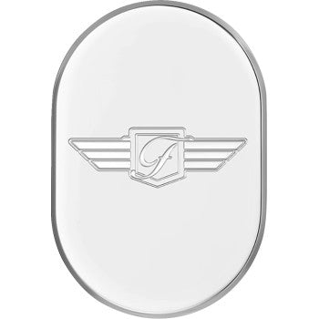 FIGURATI DESIGNS Antenna Cover - Left Rear Fender - FD Logo - Polished Stainless Steel FD-01-AC-SS-LT