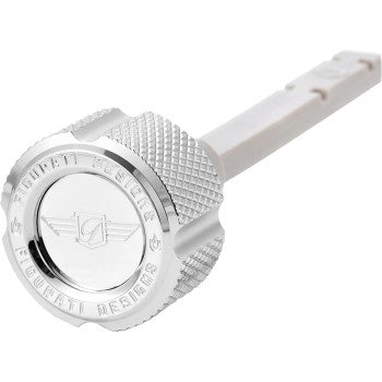 FIGURATI DESIGNS Transmission Oil Dipstick - Magnetic - Knurled - Silver - Twin Cam FD01-MAGTD-KN-SS
