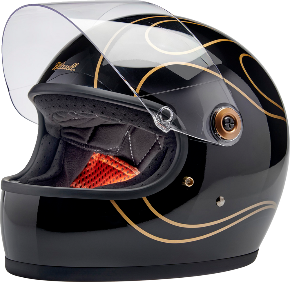 BILTWELL Gringo S Helmet - Gloss Black Flames - 2XL 1003-567-506