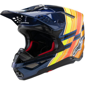ALPINESTARS Supertech M10 Helmet - TLD Edition 25 - MIPS® - Gloss Dark Blue/Orange/Yellow/Fluo Red - XS 8300225-7156-XS