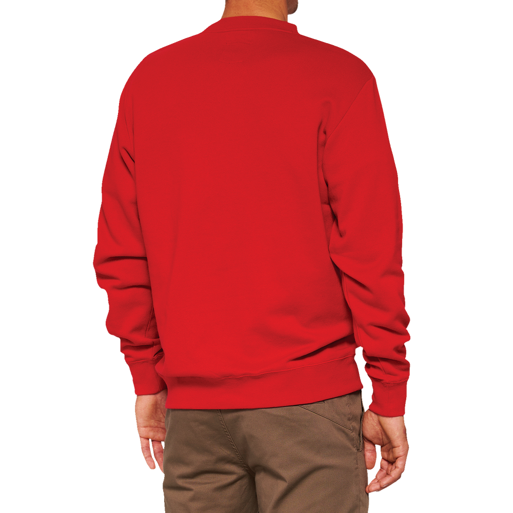100% Icon Long-Sleeve Fleece Sweatshirt - Red - Small 20026-00010