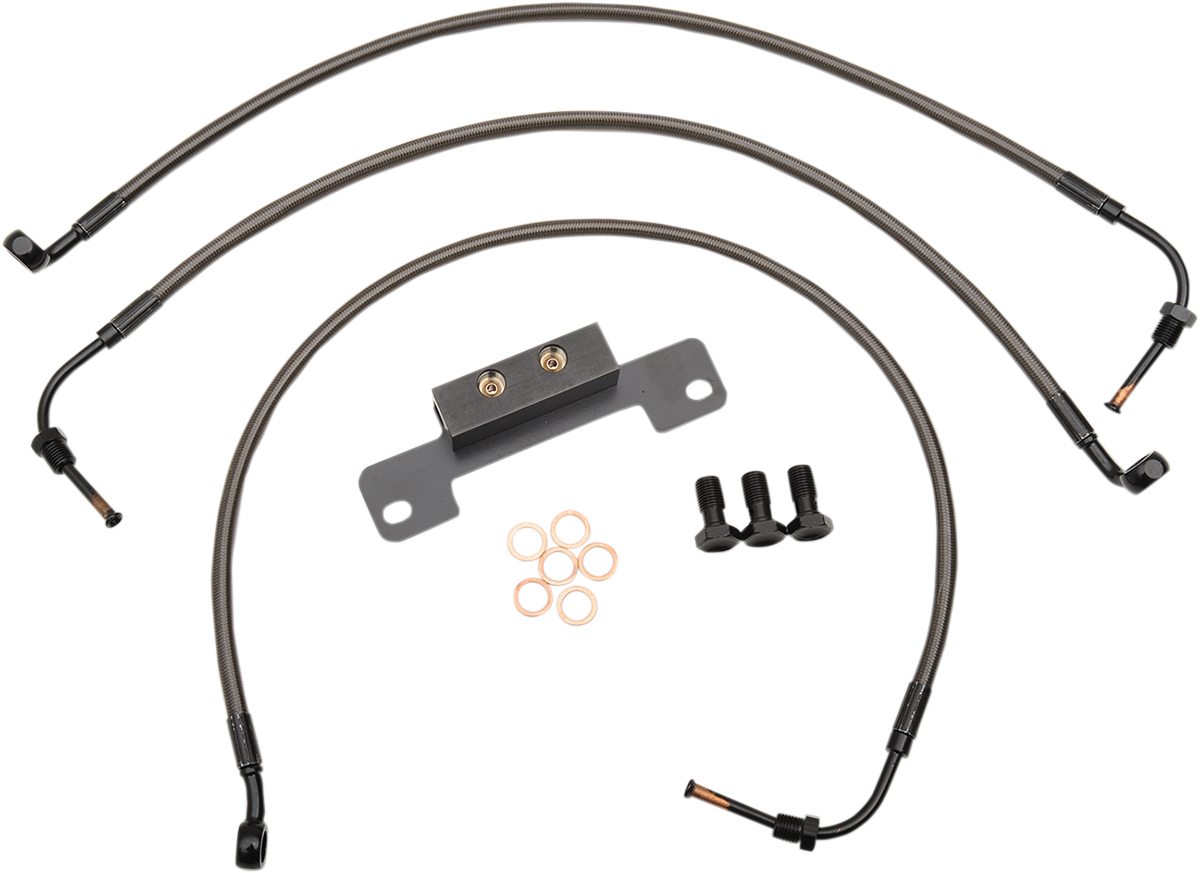 LA CHOPPERS Brake Lines - 18" - 20" Ape Hanger Handlebars - Midnight LA-8011B19M