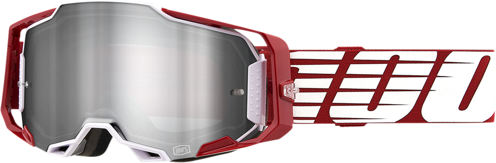 100% Armega Goggles - Oversized Deep Red - Flash Silver 50005-00009