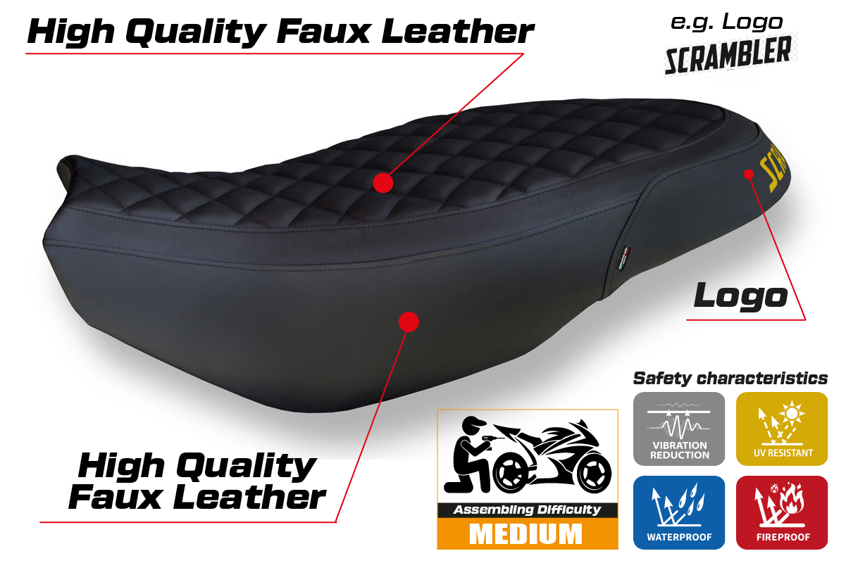 Tappezzeria Italia Ducati Scrambler 400 800 1100 2015-2024 Seat Cover in Vintage Black