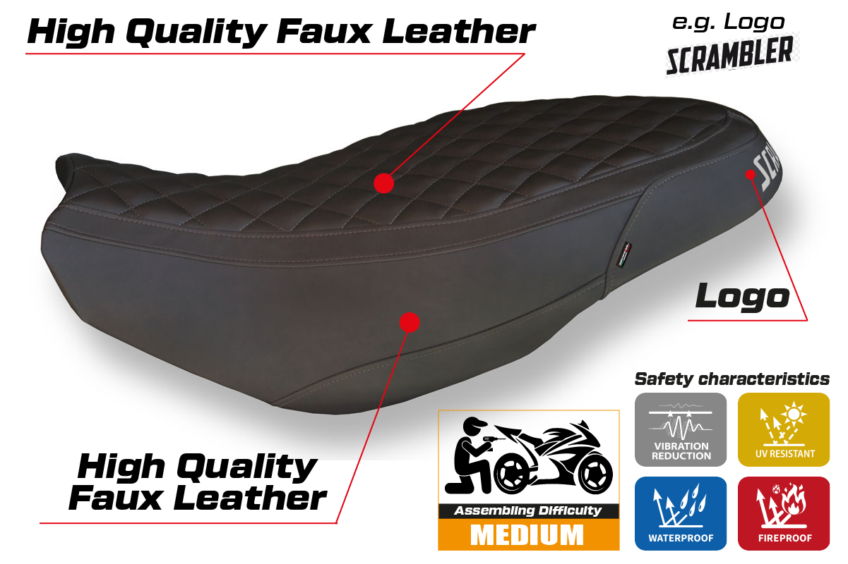 Tappezzeria Italia Ducati Scrambler 400 800 1100 2015-2024 Seat Cover in Vintage Dark Brown