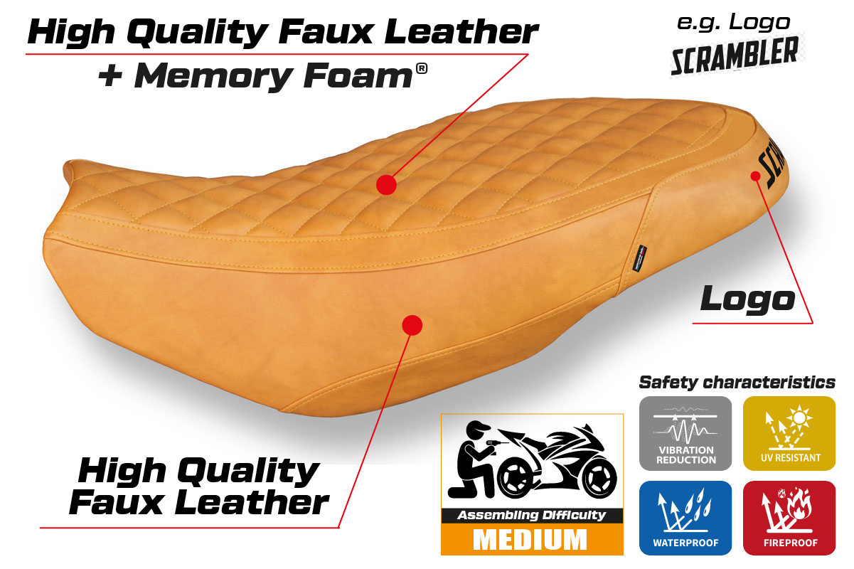 Tappezzeria Italia Ducati Scrambler 400 800 1100 2015-2024 Seat Cover Comfort in Camel