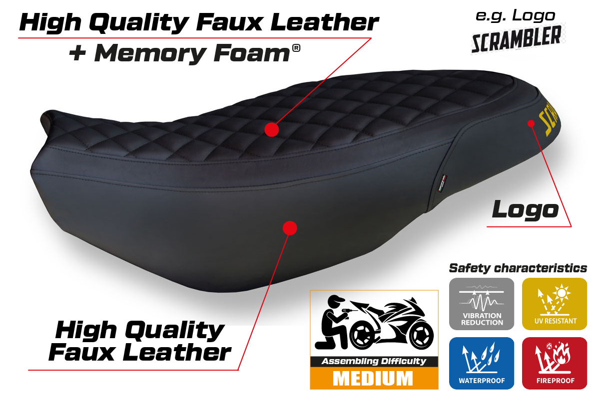 Tappezzeria Italia Ducati Scrambler 400 800 1100 2015-2024 Seat Cover Comfort in Black