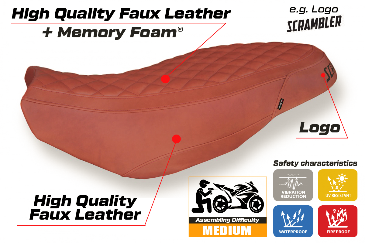 Tappezzeria Italia Ducati Scrambler 400 800 1100 2015-2024 Seat Cover Comfort in Brick