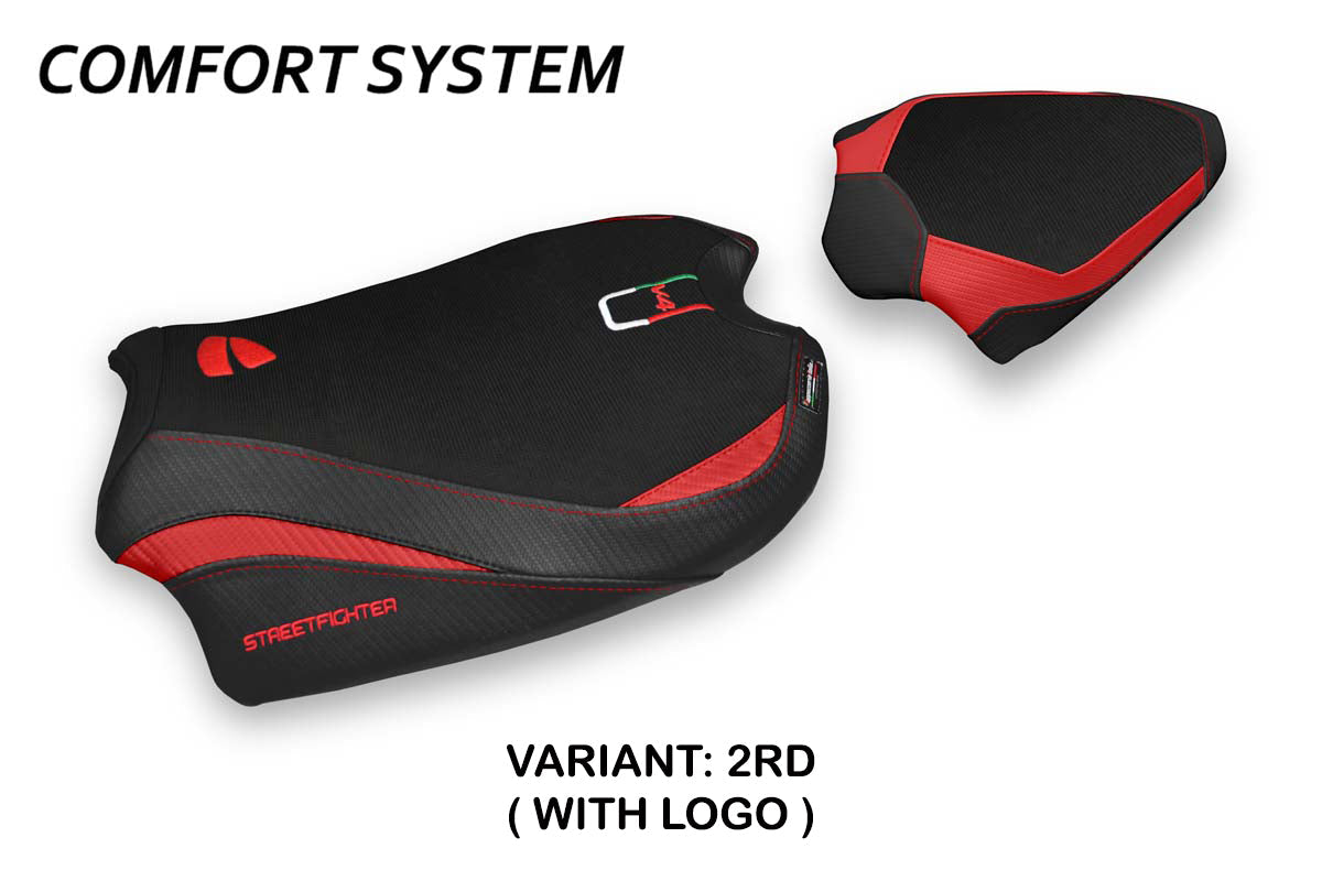 Tappezzeria Italia Ducati Streetfighter V4 2020-2024 Seat Cover Comfort in Red and Black