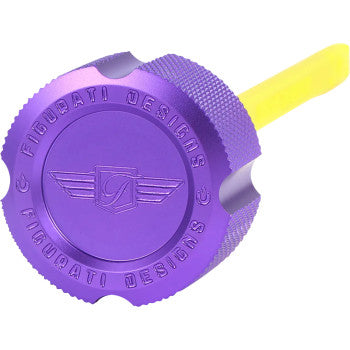 FIGURATI DESIGNS Performance Magnetic Oil Dipstick - Knurled - Purple - M8 Touring/Trike FDP01-M8KN-P