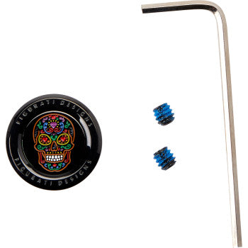 FIGURATI DESIGNS Heel-Toe Shifter Cover - Sugar Skull - Black FD30-HTSC-BLK