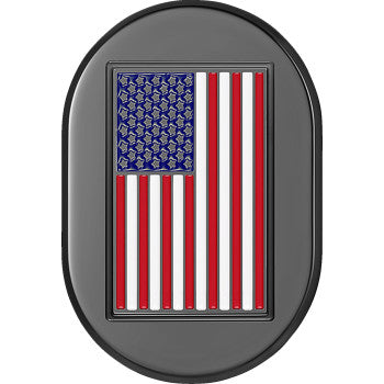 FIGURATI DESIGNS Antenna Cover - Right Rear Fender - American Flag - Black FD21-AC-BLK-RT