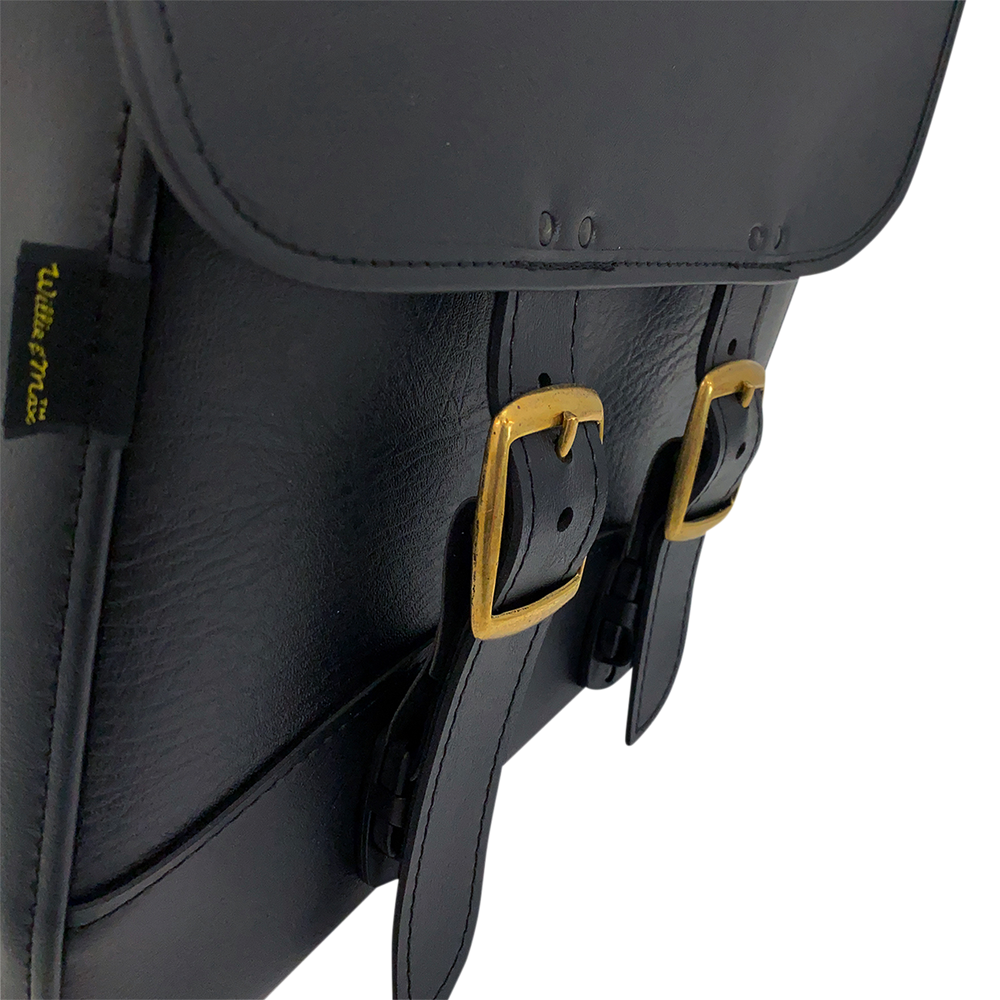 WILLIE & MAX LUGGAGE Brass Monkey Saddlebags - Slant - Brass - Small 59588-08