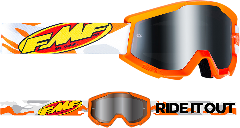 FMF Youth PowerCore Goggles - Assault - Gray - Silver Mirror F-50055-00001 2601-3023