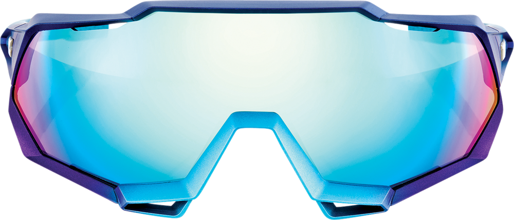 100% Speedtrap Sunglasses - Metallic Blue - Blue Mirror 61023-228-01