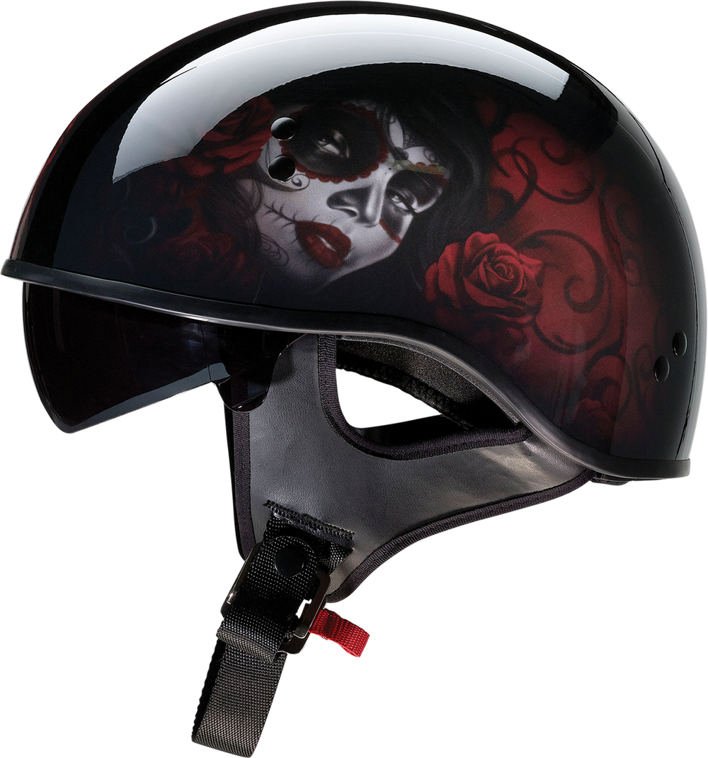 Z1R Vagrant Helmet - Red Catrina - Black/Red - Medium 0103-1315