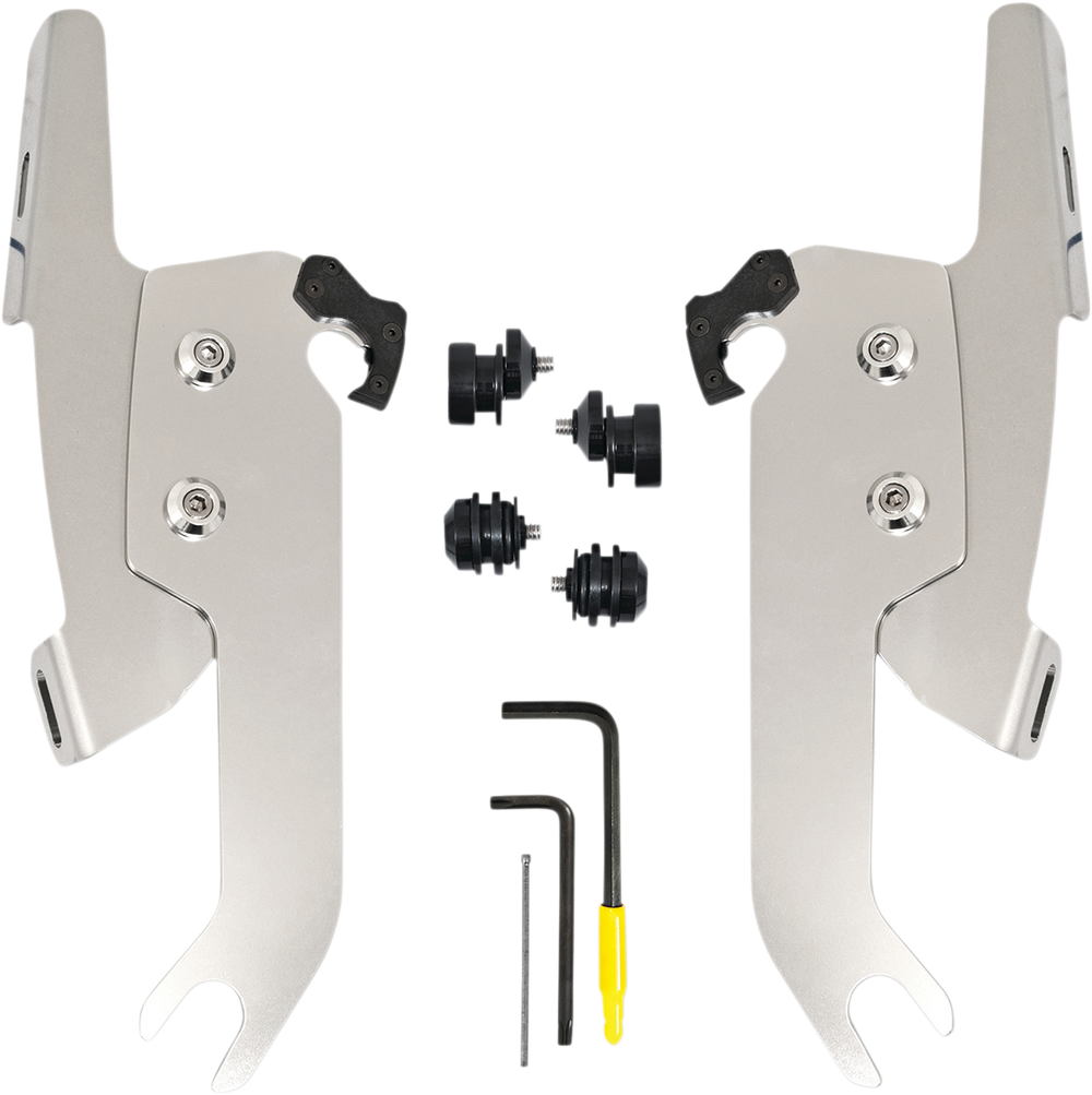 MEMPHIS SHADES Fats/Slim Windshield Trigger Lock Complete Mount Kit - Polished - FLSL MEK2051