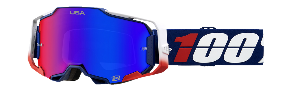 100% Armega Goggles - MX of Nations - HiPER Red/Blue Mirror 50003-00008