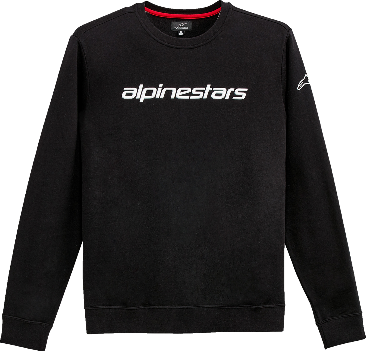 IN STOCK ALPINESTARS Linear Crew Fleece - Black/White - Medium 1212513241020M