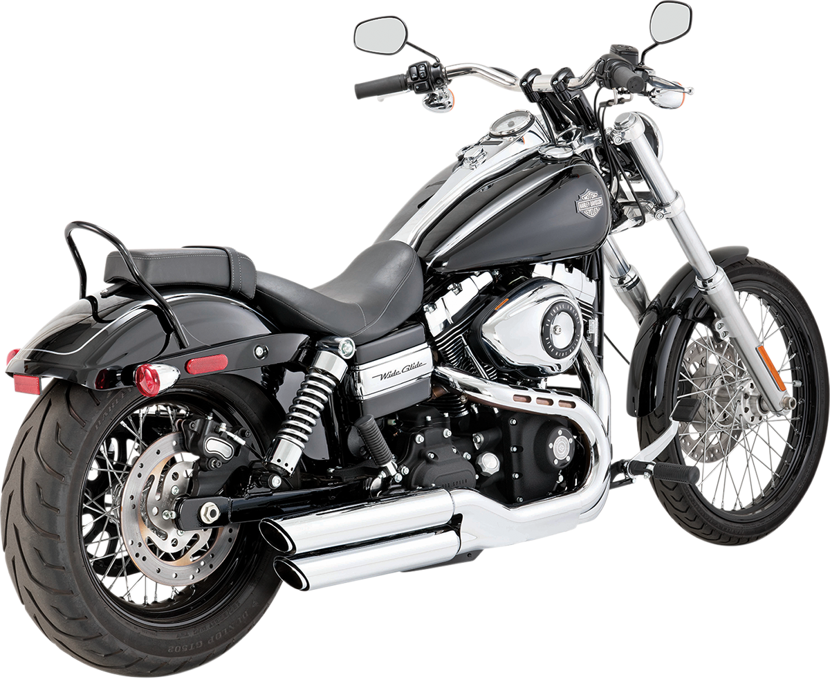 VANCE & HINES Twin Slash Mufflers - Chrome Fat Bob 2008-2017 FXDF 16845
