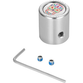 FIGURATI DESIGNS Heel-Toe Shifter Cover - Sugar Skull - Stainless Steel FD30-HTSC-SS