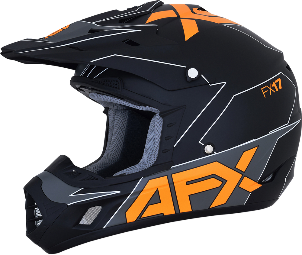 AFX FX-17 Helmet - Aced - Matte Black/Orange - Large 0110-6506